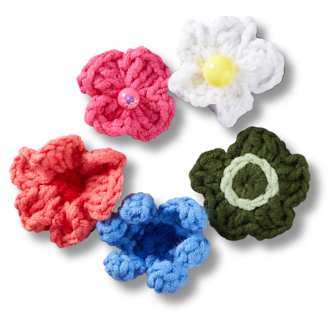 Аксессуары Jibbitz Crochet Floral Mix 5 Pack — фото 1