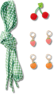 Брелоки Jibbitz Laces and Fresh Fruits Charm Kit
