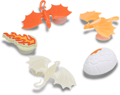 Аксессуары Jibbitz Glow In The Dark Dragon 5 Pack — фото 2