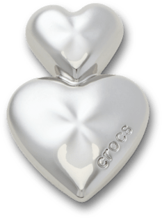 Сабо Jibbitz Silver Double Heart