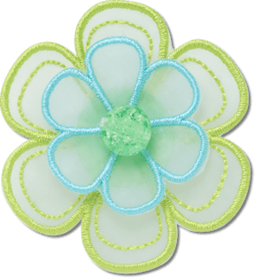 Сабо Jibbitz Green Mesh Flower