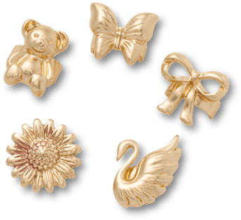 Сандалии Jibbitz Sandal C Charms Gold Icons 5 Pack