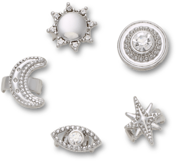 Сандалии Jibbitz Sandal C Charms Silver Icons 5 Pack