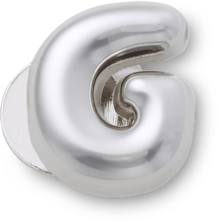 Аксессуары Jibbitz Silver Bubble Letter G — фото 1