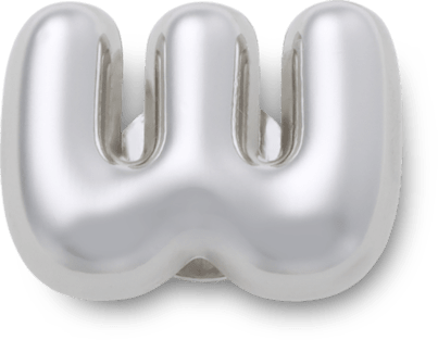 Аксессуары Jibbitz Silver Bubble Letter W — фото 1