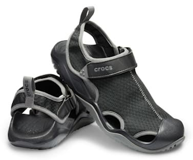 Мужские сандалии Crocs Swiftwater™ Mesh Deck Sandal, цвет: Чёрный — фото 2