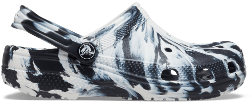 Детские сабо Crocs Classic Marbled, цвет: Чёрный / Белый — фото 1