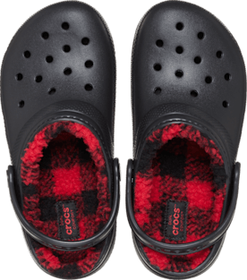 Сабо Crocs Classic Lined Buffalo Check для малышей, цвет: Чёрный — фото 1