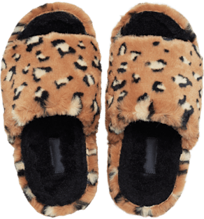Сандалии Crocs Classic Leopard Fur Slide, цвет: Леопардовый / Чёрный — фото 3