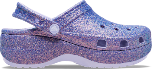 crocs classic platform iridescent glitter clog