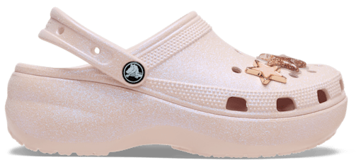 Classic Platform Iridescent Glitter Embellished Clog