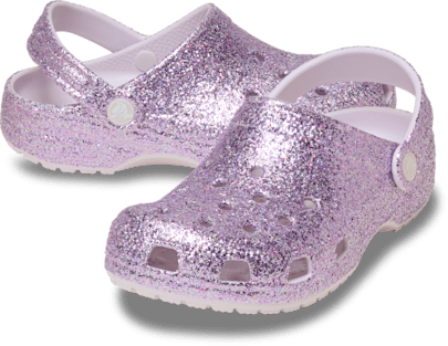 Детские сабо Crocs Classic Chunky Glitter Clog, цвет: Виноградный ледяной — фото 2