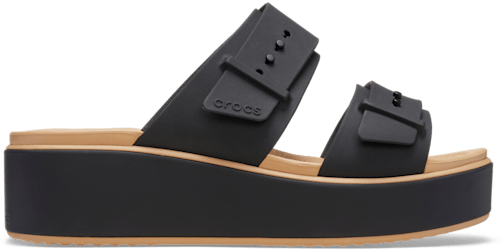 Brooklyn Buckle Low Wedge Matte Wrap Sandal