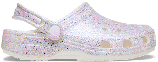 Детские сабо Crocs Classic Fantasy Glitter Clog, цвет: Белый