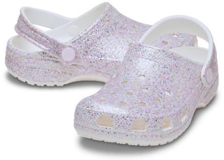 Детские сабо Crocs Classic Fantasy Glitter Clog, цвет: Белый — фото 2