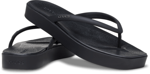 Женские сандалии Crocs Miami Square Flatform Flip, цвет: Чёрный — фото 2