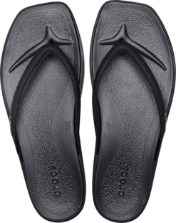 Женские сандалии Crocs Miami Square Flatform Flip, цвет: Чёрный — фото 3