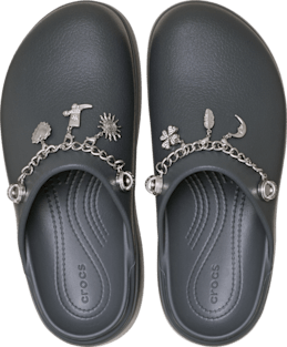 Женские сабо Crocs Dylan Notched Boho Clog, цвет: Карбоновый — фото 3