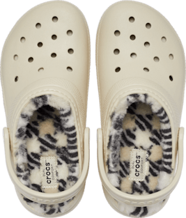 Детские сабо Crocs Classic Plaid Lined Clog, цвет: Костяной — фото 3