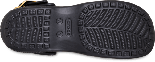 Женские балетки Crocs Classic с металлической пряжкой, цвет: Чёрный / Золотой — фото 4