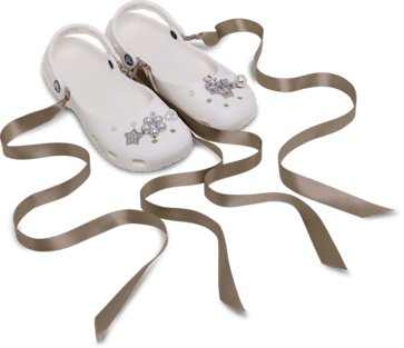 Аксессуары Jibbitz Satin Ballet Ribbons 4 Pack, цвет: Бежевый