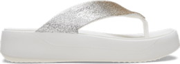 Getaway Chunky Glitter Platform Flip - White