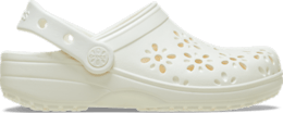 Classic Floral Cut-Out Clog - Chalk