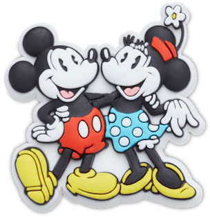 気質アップ jibbitz-mickey-and-minnie-holding ミッキーマウス