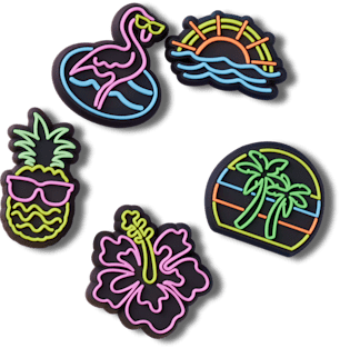 アクセサリーその他 Lights Up Fun 5 Jibbitz Pack - Crocs - Multi - Synthetic Lights Up Neon 5 Pack Jibbitz™ charms - Crocs
