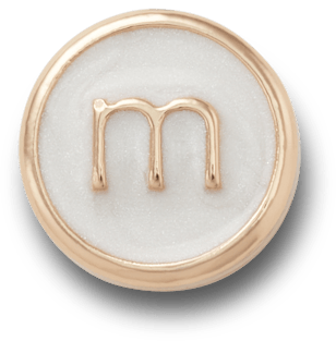 Tiny Pearlized Letter M Jibbitz charms Crocs