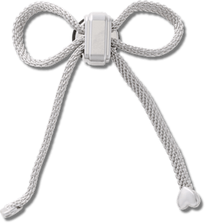 クロックス公式】ロング ストランド シルバー ボウ | ジビッツ