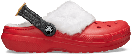 Red crocs with fur sale