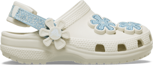 Toddler Classic Denim Flower Adjustable Backstrap Clog - Crocs