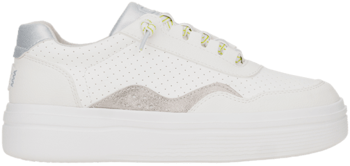 HEYDUDE Hudson Lift Sport Scarpe Da Donna – Colore Shimmer Whisper Rosa/bianco/oro, Taglia 5, Leggere Con Suola Rialzata