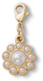 Pearl Center Floral Charm