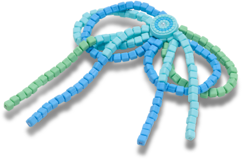 Blue and Green Beaded Bow, view 2