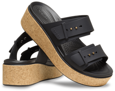 Brooklyn Buckle Low Wedge Cork Sandal