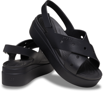 ♡ クロックス　ブルックリン　フォーユー　厚底　ブラック　黒 ♡ ブルックリン フォーユー クロス ストラップ サンダル - Crocs
