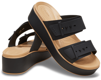 Brooklyn Buckle Low Wedge Matte Wrap Sandal
