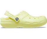 crocs with fur yellow