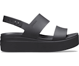 black platform croc sandals
