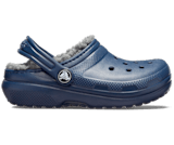 fur crocs light blue