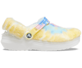 fur lined crocs yellow