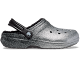 Gold glitter top lined crocs