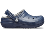 Navy fuzzy outlet crocs