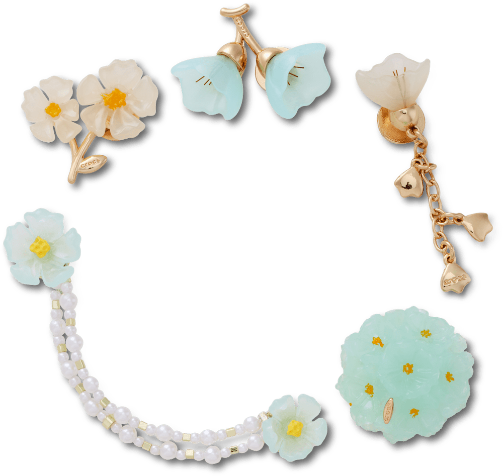 Сабо Jibbitz Blue Dainty Floral 5 Pack