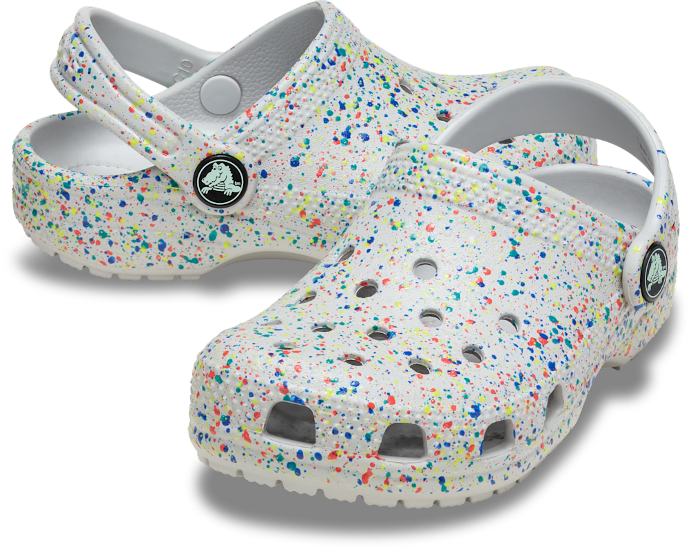 Детские сабо Crocs Kids' Classic Glow Paint Splatter Clog — фото 2