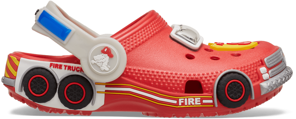 Детские сабо Crocs Toddler Classic IAM Fire Truck Lights Backstrap Clog