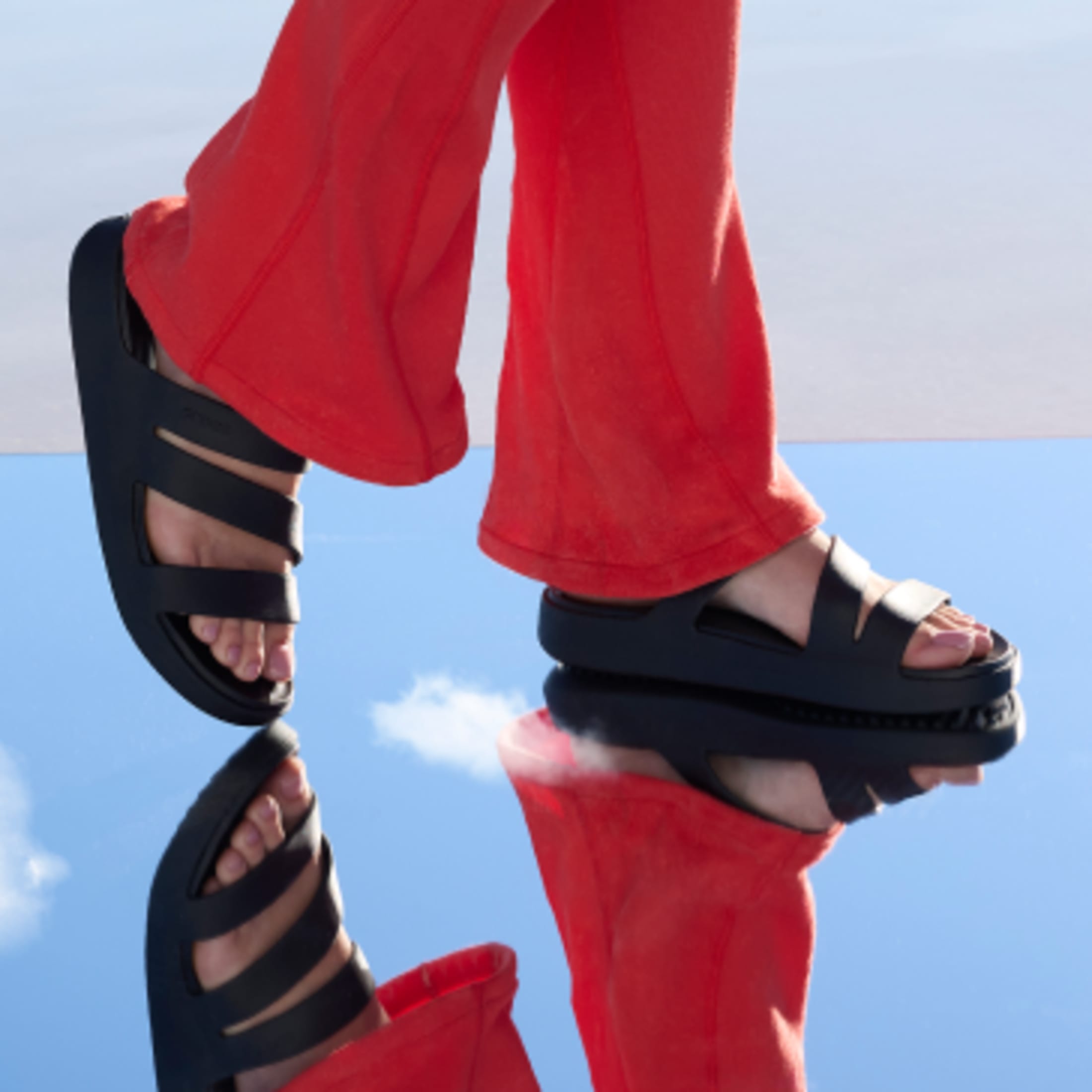 Buy Red Croc Kitten Heel Slider Sandals Online